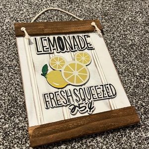 Fresh Squeezed Lemonade Mickey Head Lemon Wooden Hanging Sign- Farmhouse Disney